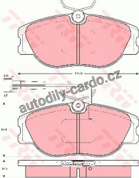 Sada brzdových destiček TRW GDB1052 - FIAT CROMA