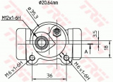 Válec kolové brzdy TRW BWF170