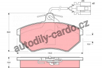 Sada brzdových destiček TRW GDB1057 - VW GOLF III