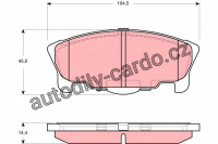 Sada brzdových destiček TRW GDB3320 - DAIHATSU MOVE