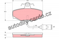 Sada brzdových destiček TRW GDB412 - DAIMLER JAGUAR J40 86-