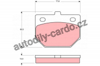 Sada brzdových destiček TRW GDB187 - DAIHATSU CHARADE, TOYOTA STARLET