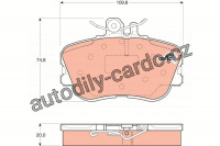 Sada brzdových destiček TRW GDB1094 - MERCEDES W202 C