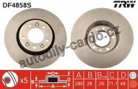 Brzdový kotouč TRW DF4858S - PEUGEOT EXPERT 07-