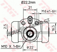 Brzdový váleček TRW BWH377