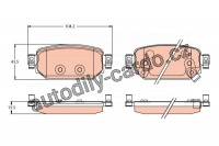 Sada brzdových destiček, kotoučová brzda TRW GDB2172