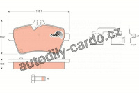 Sada brzdových destiček TRW GDB1629 - MERCEDES W169 A