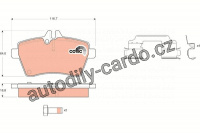 Sada brzdových destiček TRW GDB1630 - MERCEDES W169 A