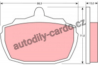 Sada brzdových destiček TRW GDB752 - AUSTIN (ROVER)