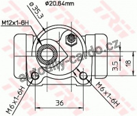 Brzdový váleček TRW BWF166