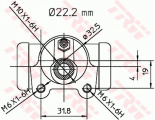 Brzdový váleček TRW BWH146