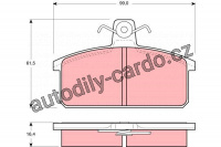 Sada brzdových destiček TRW GDB657 - LANCIA, SEAT TERRA