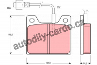 Sada brzdových destiček TRW GDB627 - CHRYSLER (USA) TALBOT