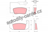 Sada brzdových destiček TRW GDB555 - ROVER