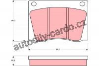 Sada brzdových destiček TRW GDB531 - JAGUAR XJ6