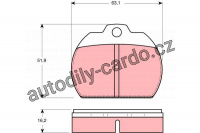 Sada brzdových destiček TRW GDB591 - VW KAEFER