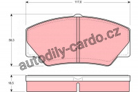 Sada brzdových destiček TRW GDB349 - FORD TRANSIT 85-91