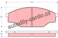 Sada brzdových destiček TRW GDB351 - TOYOTA HIACE 82-88