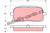Sada brzdových destiček TRW GDB3225 - TOYOTA PASEO