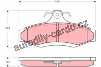 Sada brzdových destiček TRW GDB3172 - DAEWOO NUBIRA