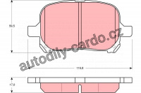 Sada brzdových destiček TRW GDB3152 - TOYOTA CAMRY