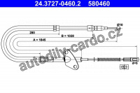 Lanko ruční brzdy ATE 24.3727-0460 (AT 580460)