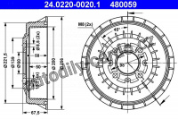 Brzdový buben ATE 24.0220-0020 (AT 480059) - LADA