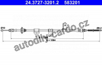 Lanko ruční brzdy ATE 24.3727-3201 (AT 583201)