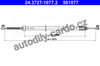 Lanko ruční brzdy ATE 24.3727-1077 (AT 581077)