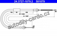 Lanko ruční brzdy ATE 24.3727-1079 (AT 581079)