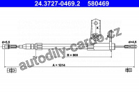 Lanko ruční brzdy ATE 24.3727-0469 (AT 580469)