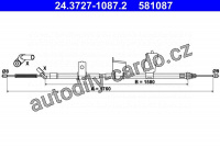 Lanko ruční brzdy ATE 24.3727-1087 (AT 581087)
