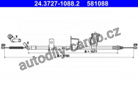 Lanko ruční brzdy ATE 24.3727-1088 (AT 581088)