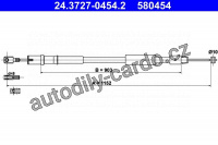 Tažné lanko, parkovací brzdy ATE 24.3727-0454 (AT 580454)