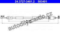 Lanko ruční brzdy ATE 24.3727-3401 (AT 583401)