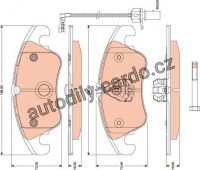 Sada brzdových destiček TRW GDB1805 - AUDI A4, S4, QUATTRO 08-