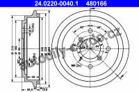 Brzdový buben ATE 24.0220-0040 (AT 480166) - SUZUKI
