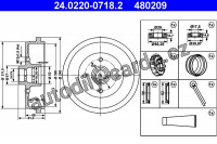 Brzdový buben ATE 24.0220-0718 (AT 480209) - AUDI, SEAT, ŠKODA, VW