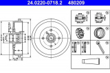 Brzdový buben ATE 24.0220-0718 (AT 480209) - AUDI, SEAT, ŠKODA, VW