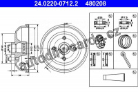 Brzdový buben ATE 24.0220-0712 (AT 480208) - OPEL