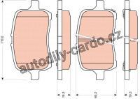 Sada brzdových destiček TRW GDB1755 - OPEL GT 2,0 07-