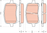 Sada brzdových destiček TRW GDB1755 - OPEL GT 2,0 07-