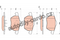 Sada brzdových destiček TRW GDB1717 - SAAB 9-5 01-