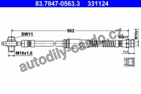 Brzdová hadice ATE 83.7847-0563 (AT 331124) nahrazeno 24.5143-0564 (AT 331433)