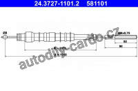 Lanko ruční brzdy ATE 24.3727-1101 (AT 581101)