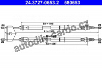 Lanko ruční brzdy ATE 24.3727-0653 (AT 580653)