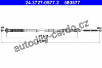 Lanko ruční brzdy ATE 24.3727-0577 (AT 580577)