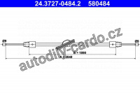 Lanko ruční brzdy ATE 24.3727-0484 (AT 580484)