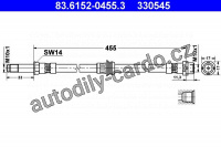 Brzdová hadice ATE 83.6152-0455 (AT 330545) nahrazeno 24.5169-0458