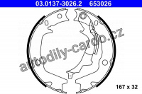 Sada brzdových čelistí, parkovací brzda ATE 03.0137-3026 (AT 653026)